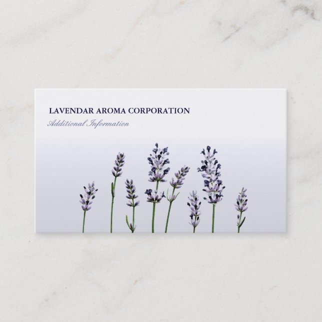 Carte De Visite Fleurs florales pourpres de Lavendar | en pastel (Devant)