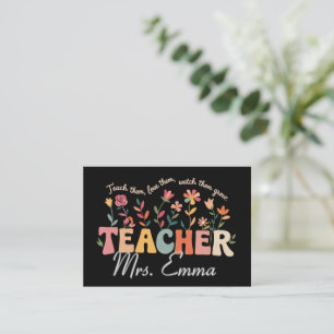 Carte De Visite Fleurs Groovy Personnalisées Cadeau Personnalisé E