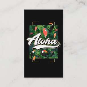 Carte De Visite Fleurs hawaïennes Toucan Aloha Hawaii Beach