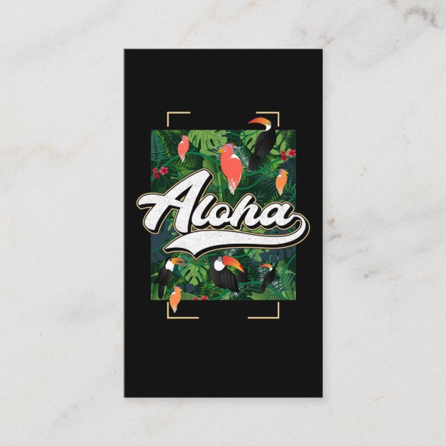 Carte De Visite Fleurs hawaïennes Toucan Aloha Hawaii Beach (Devant)