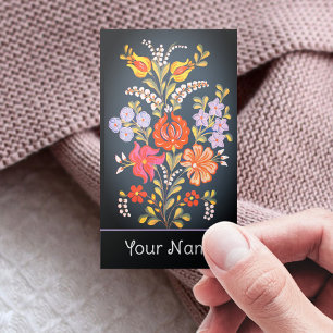 Carte De Visite fleurs hongroises - couleurs vives