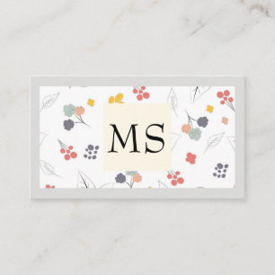 Carte De Visite Fleurs illustratives Éléments floraux