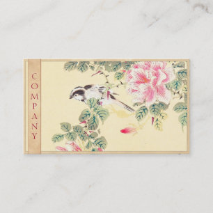 Carte De Visite Fleurs Japon d'ukiyo-e d'Imao Keinen d'oiseau et