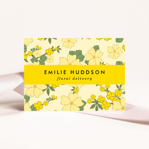 Carte De Visite Fleurs Jaunes, Floral, Fleuriste, Boutique De Fleu