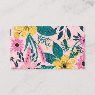 Carte De Visite Fleurs Jaunes Jolies Rose Florales