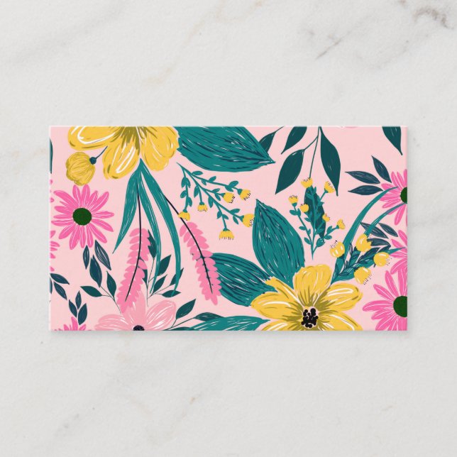 Carte De Visite Fleurs Jaunes Jolies Rose Florales (Devant)