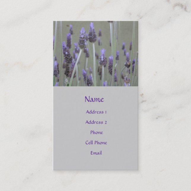 Carte De Visite fleurs lavendar - (Devant)