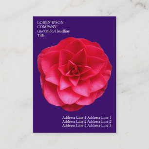 Carte De Visite Fleurs minimales - Camélie rouge - Violet profond