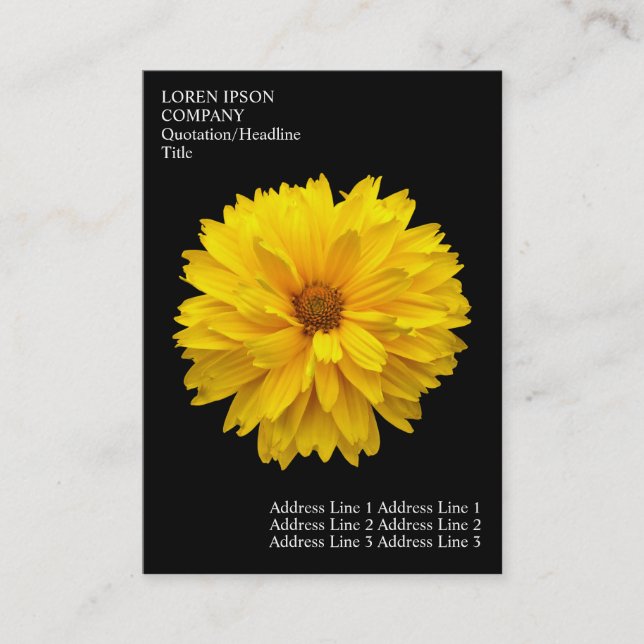 Carte De Visite Fleurs minimales - Chrysanthème - Noir (Devant)