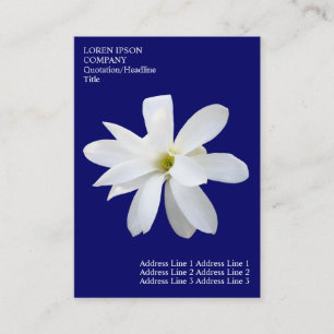 Carte De Visite Fleurs Minimals - Magnolia - Bleu Profond