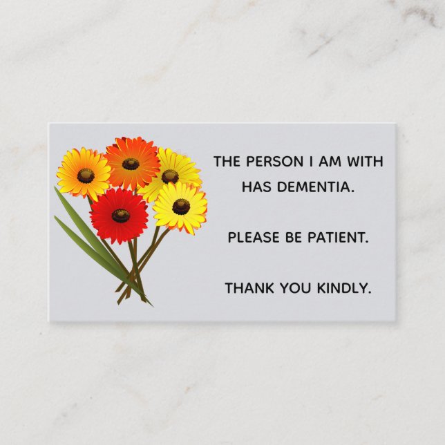 Carte De Visite Fleurs modifiables S'Il Vous Plaît Être Patient Ca (Devant)