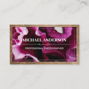 Carte De Visite Fleurs proches Bordure en cuir