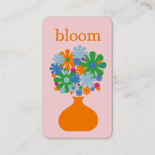 Carte De Visite Fleurs rétro 60s les années 70 mignonne esthétique