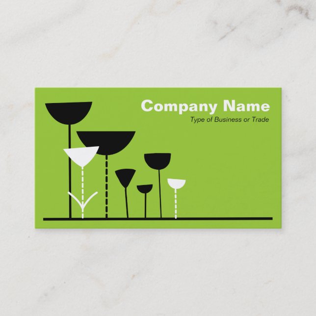 Carte De Visite Fleurs rétro v2 - Martian Green (Devant)