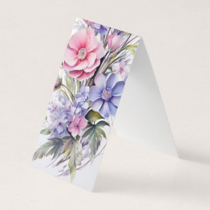 Carte De Visite Fleurs roses et violettes Plier Signet signet
