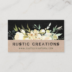 Carte De Visite Fleurs Rustiques Chandelles Fabriquées À La Main