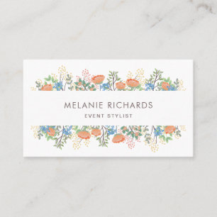 Carte De Visite Fleurs sauvages couleur pêche