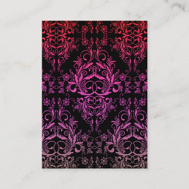 Carte De Visite Fleurs sauvages de damassé, MASCARADE DE MINUIT (Devant)