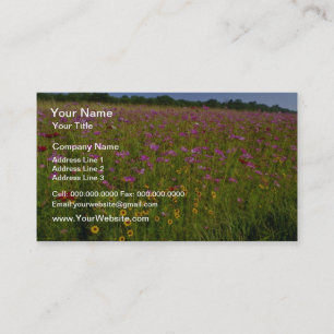 Carte De Visite Fleurs sauvages roses, fleurs centrales de la