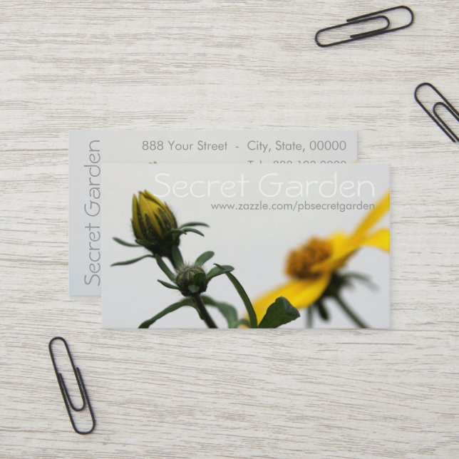 Carte De Visite Fleurs simples 3 Floral Photographie Entreprise C (Devant/Arrière en situation)