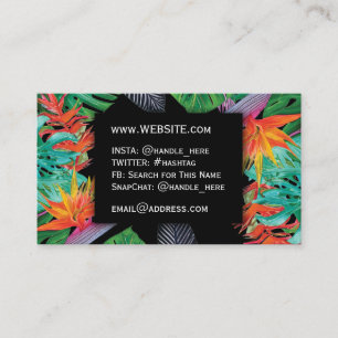 Carte De Visite Fleurs tropicales Oiseau du Paradis Professionnel