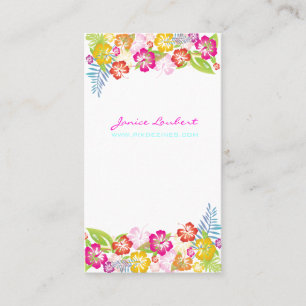 Carte De Visite Fleurs tropicales rétro audacieuses/DO-IT-YOURSELF