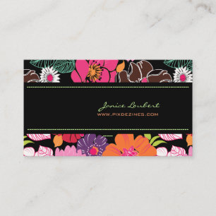 Carte De Visite Fleurs tropicales rétro audacieuses/DO-IT-YOURSELF