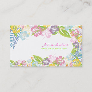Carte De Visite Fleurs tropicales rétro audacieuses/stock d'auberg