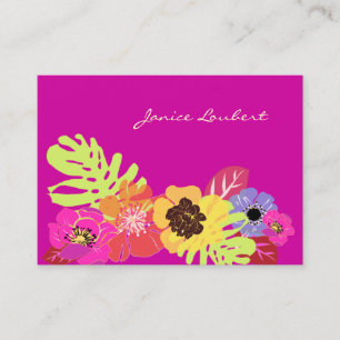 Carte De Visite FLEURS TROPICALES RÉTRO/do-it-yourself ARRIÈRE - P