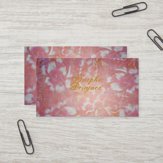Carte De Visite Fleurs Vintage (Devant/Arrière en situation)