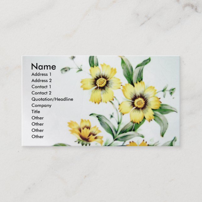 Carte De Visite Fleurs vintages (Devant)