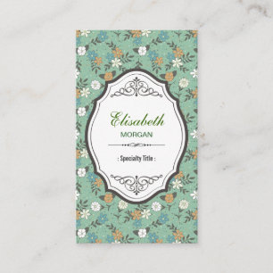 Carte De Visite Fleurs Vintages rétro avec cadre Vintage élégant