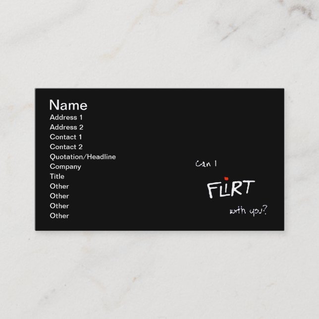 Carte De Visite Flirt (Devant)