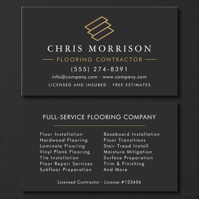 Carte De Visite Flooring Services Floor Contractor (Créateur téléchargé)