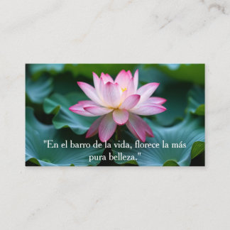 Carte De Visite Flor de Loto Rosada Elegante