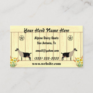 Carte De Visite Floral Alpine Dairy Goat Barn Star