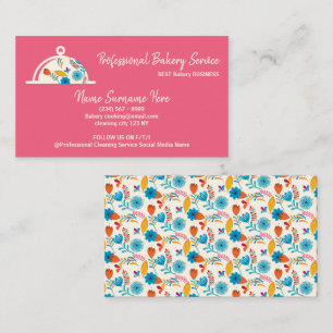 Carte De Visite Floral Bakery Chef cuisinier