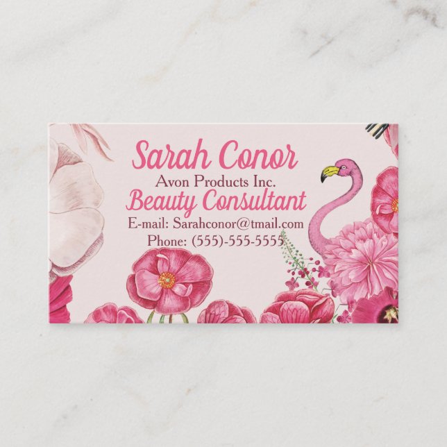 Carte De Visite Floral Beauty Consultant (Devant)