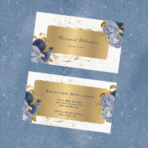 Floral Blue Rose Gold personnalisable