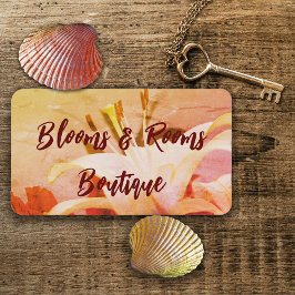 Carte De Visite Floral clair Orange jaune et rouge
