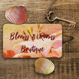 Carte De Visite Floral clair Orange jaune et rouge