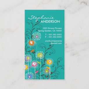 Carte De Visite Floral coloré lunatique de jardin d'agrément super