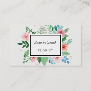 Carte de visite floral d'aquarelle