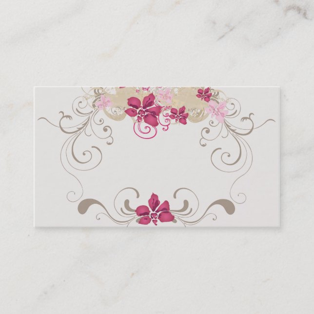 Carte de visite floral de cadre (Devant)