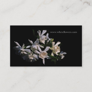 Carte de visite floral de gardénias blancs
