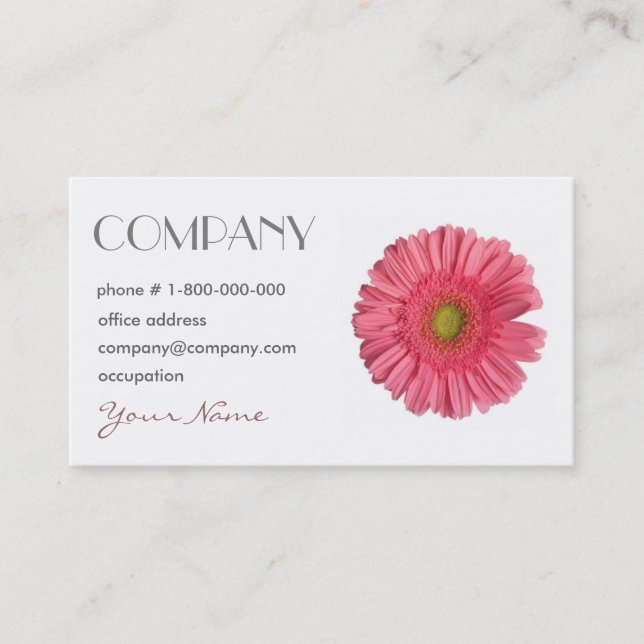 Carte de visite floral de marguerite de Gerbera (Devant)