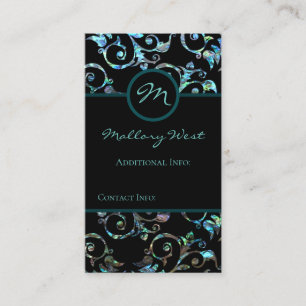 Carte de visite Floral de perle Turquoise