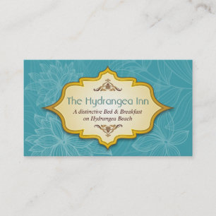 Carte de visite floral de turquoise d'hospitalité