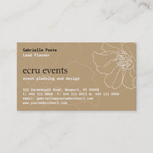 Carte de visite floral d'Ecru de rêves