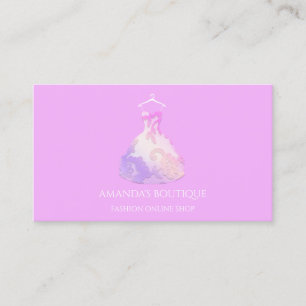 Carte De Visite Floral Dress Logo Fashion Mariage Événement rose